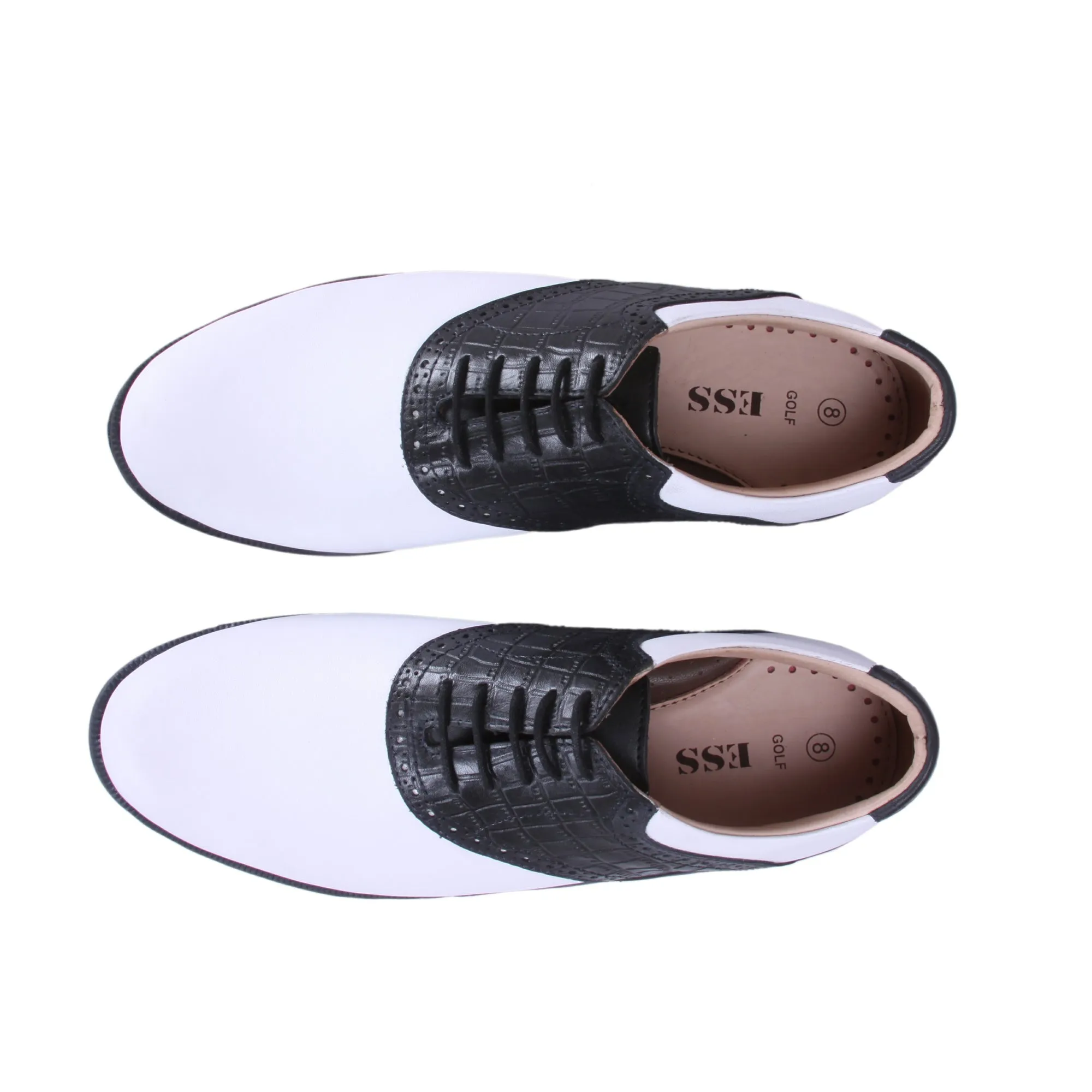 Tiger White & Black Golf Shoes