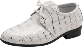 Toddler Casual Shoes Fashion All Seasons Boys Leather Shoes Pointed Toe Low Heel Leather Grain Boys Round Toe Shoes