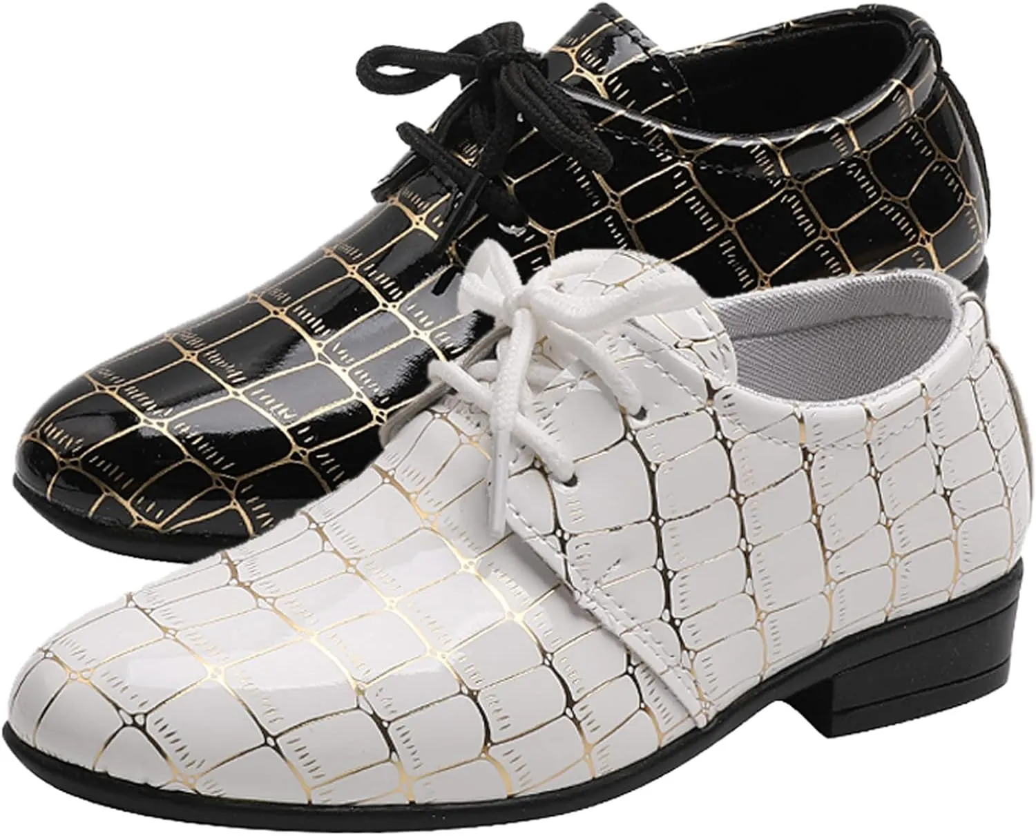 Toddler Casual Shoes Fashion All Seasons Boys Leather Shoes Pointed Toe Low Heel Leather Grain Boys Round Toe Shoes