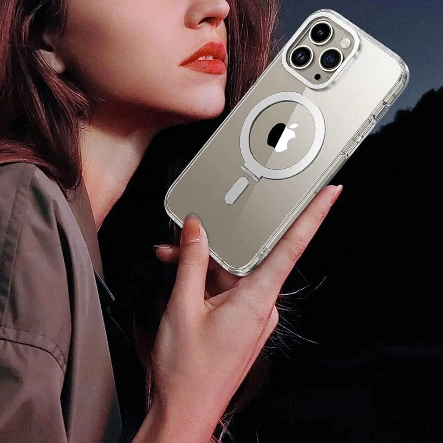 Venture Series Kickstand Case Clear with Screen Protector - iPhone 15 Pro
