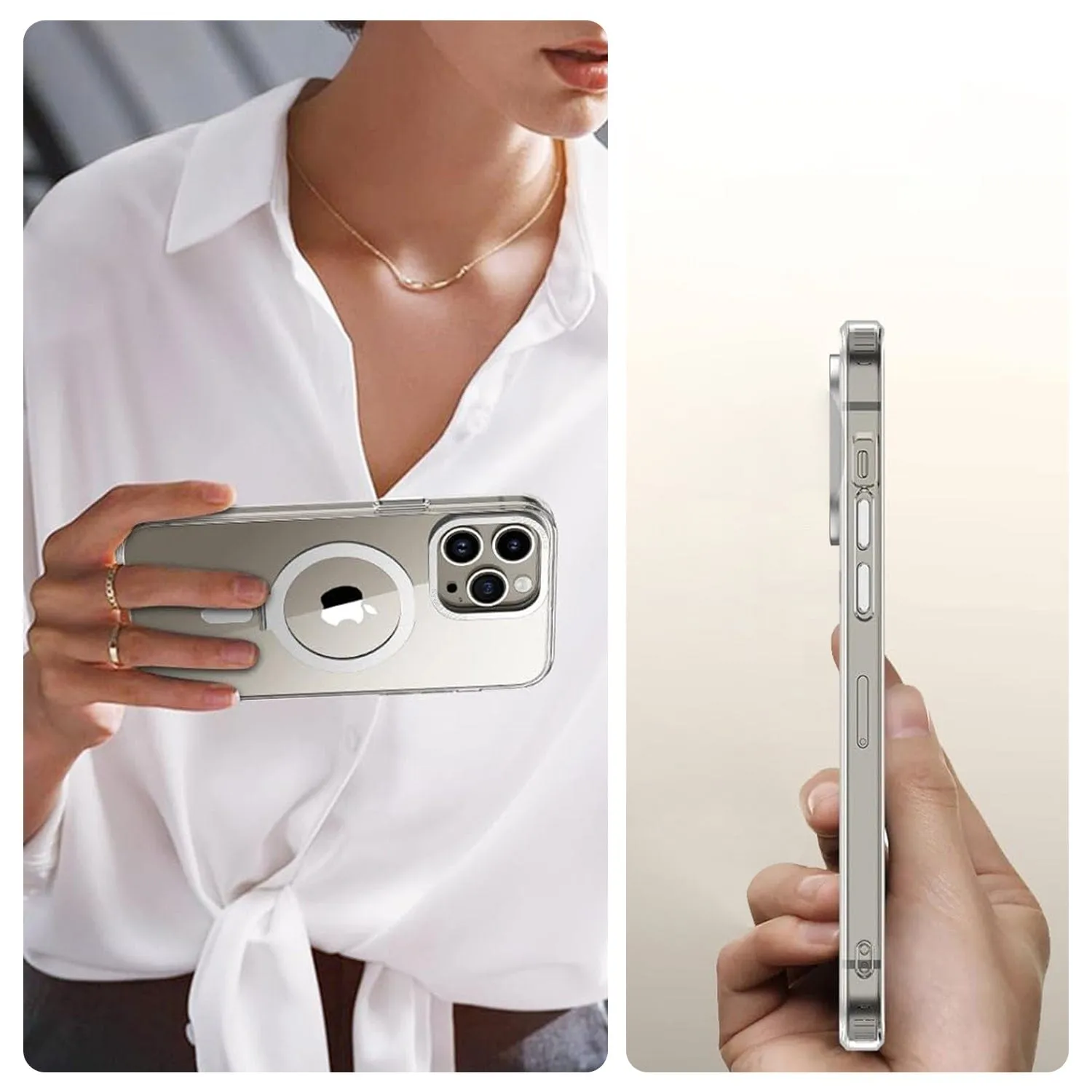 Venture Series Kickstand Case Clear with Screen Protector - iPhone 15 Pro