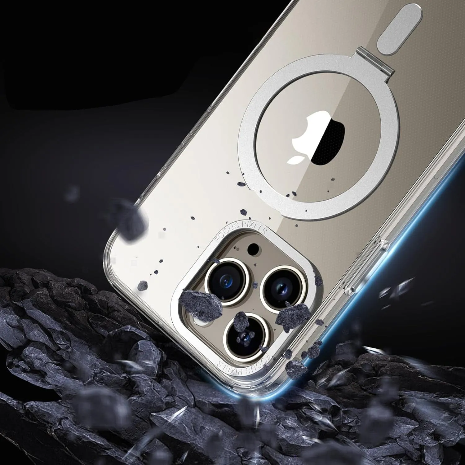 Venture Series Kickstand Case Clear with Screen Protector - iPhone 15 Pro