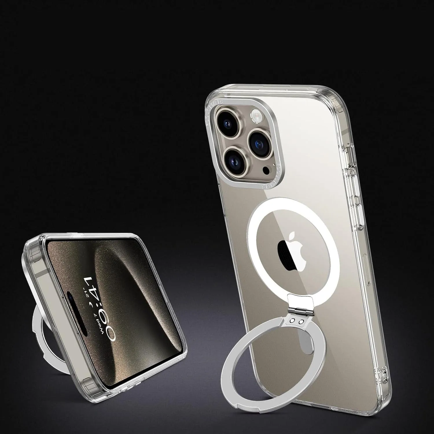 Venture Series Kickstand Case Clear with Screen Protector - iPhone 15 Pro