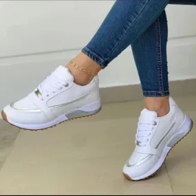 Women Casual Shoes Spring and Summer, Fashion Sneakers Casual Lace Up Non-Slip Walking Shoes Comfortable Running Shoes