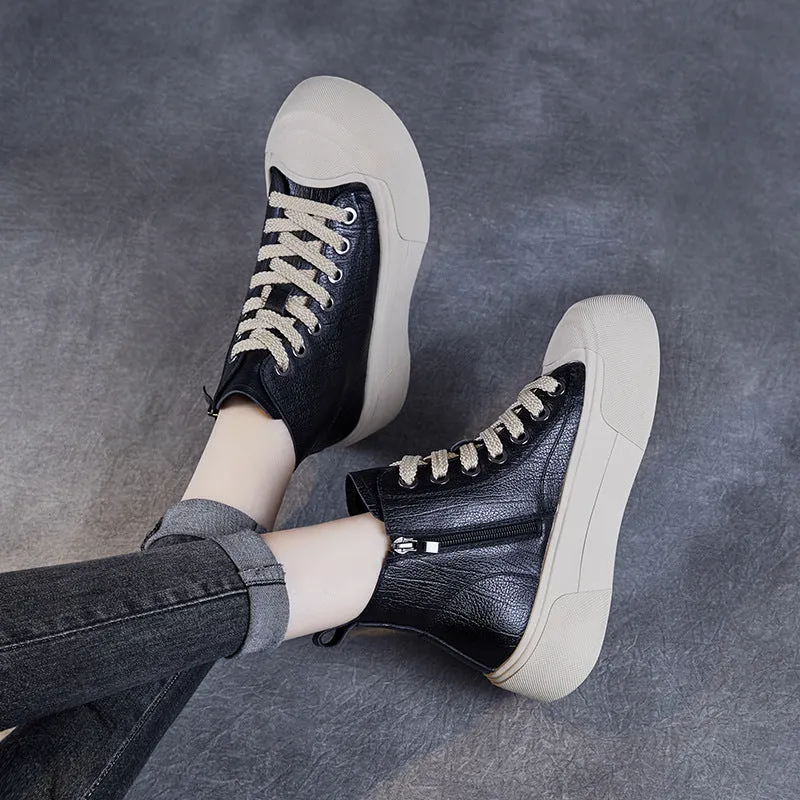 Women Minimalism Fashion Leather Casual Flat Ankle Boots