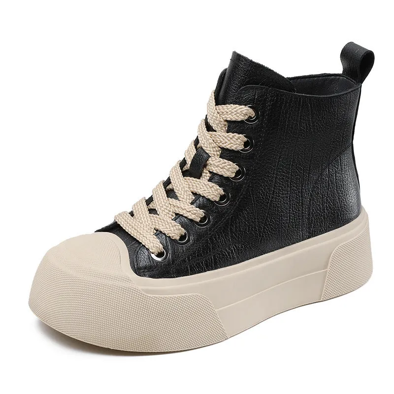 Women Minimalism Fashion Leather Casual Flat Ankle Boots