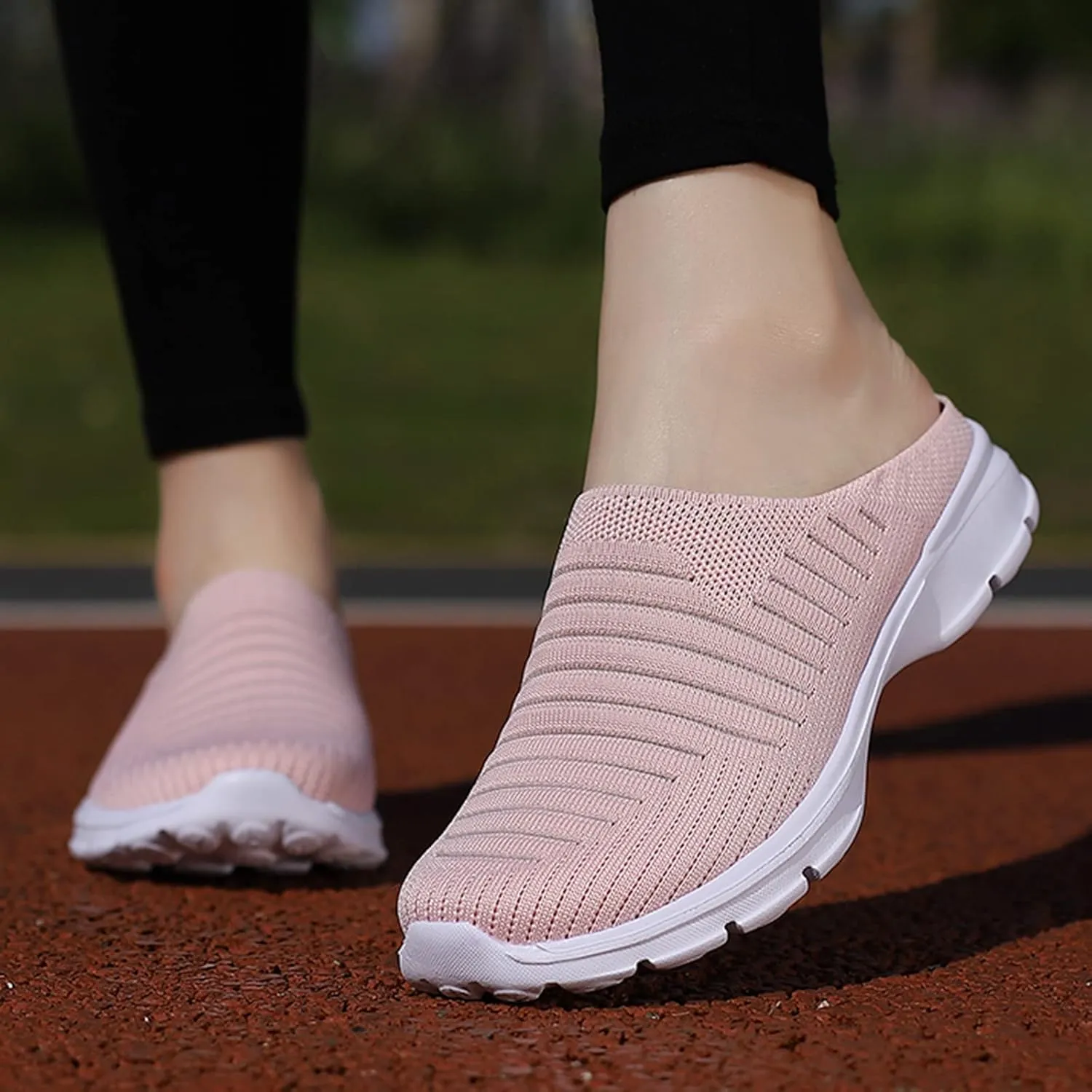 Womens Breathable Mesh Walking Mules Sneakers Tennis Shoes Men Comfort Casual Work Shoes Casual Sneakers Black Tennis Shoe Loafers Casual Slip On