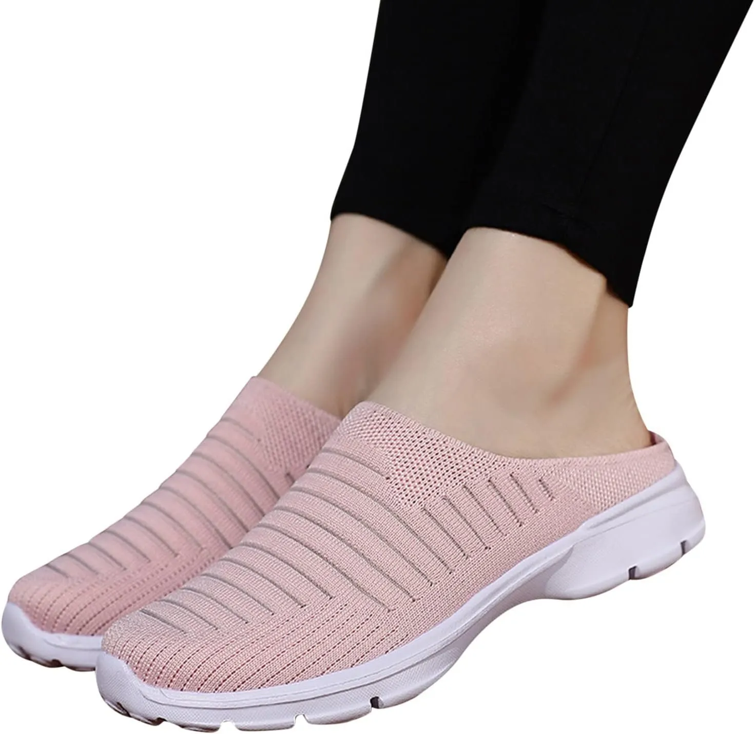 Womens Breathable Mesh Walking Mules Sneakers Tennis Shoes Men Comfort Casual Work Shoes Casual Sneakers Black Tennis Shoe Loafers Casual Slip On