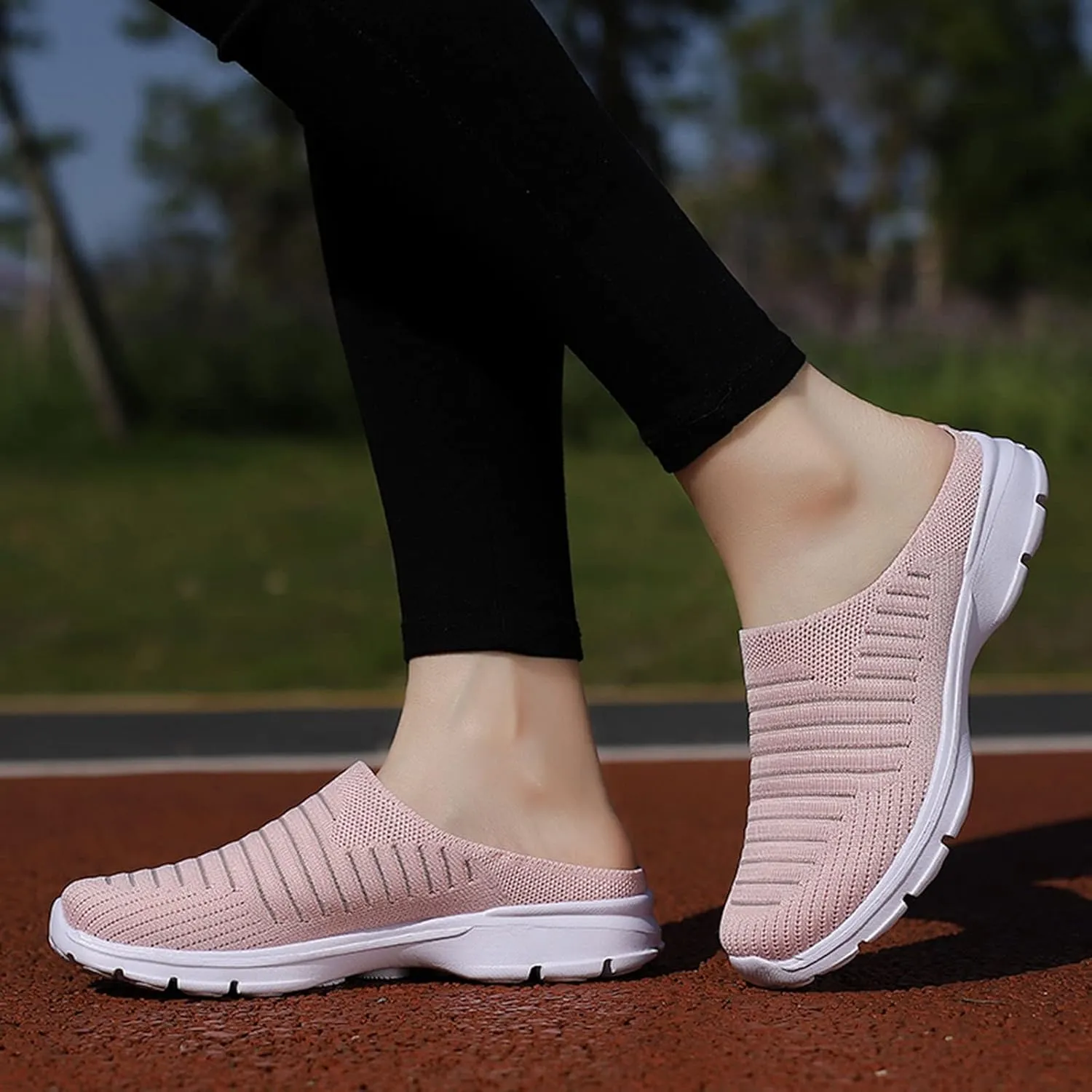 Womens Breathable Mesh Walking Mules Sneakers Tennis Shoes Men Comfort Casual Work Shoes Casual Sneakers Black Tennis Shoe Loafers Casual Slip On