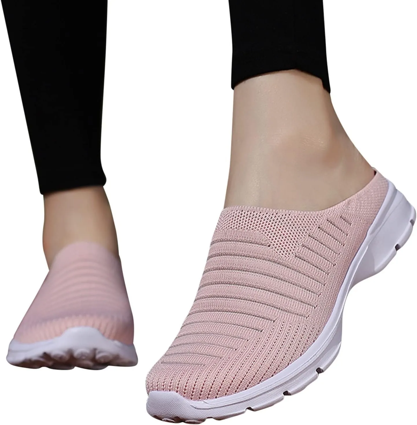 Womens Breathable Mesh Walking Mules Sneakers Tennis Shoes Men Comfort Casual Work Shoes Casual Sneakers Black Tennis Shoe Loafers Casual Slip On