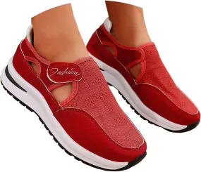 Women's Orthopedic Shoes, Casual Breathable Mesh Flat Sneakers, Low Cut Slip On Casual Summer Fashion Platform Walking Shoes